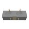 Castello Usa Thames 60-inch Black Vanity Set with Gray Top and Gold Handles CB-MC-60BLK-GLD-20146-GR - alternate 6